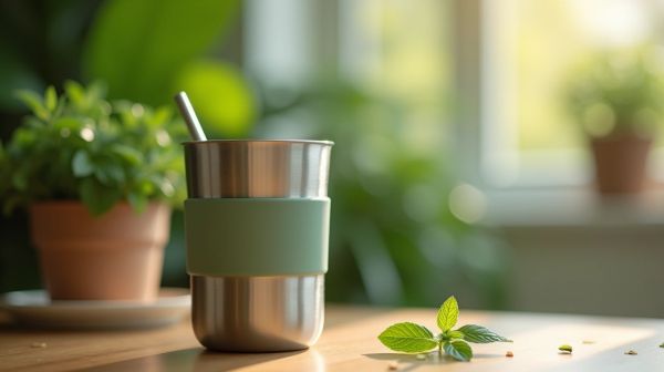 Say goodbye to spills with our eco-friendly cup with straw
